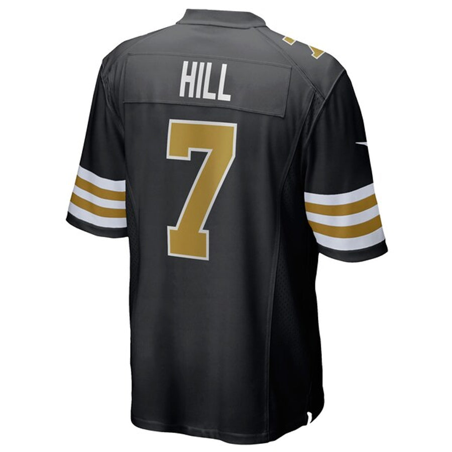 Yuxns NO.Saints #7 Taysom Hill Player Black Alternate Game Stitched Jerseys