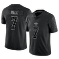 Rced NO.Saints #7 Taysom Hill Player Black RFLCTV Limited Stitched Jerseys