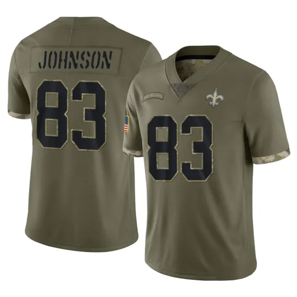 Yuxns NO.Saints #83 Juwan Johnson Player Olive Salute To Service Limited Stitched Jerseys