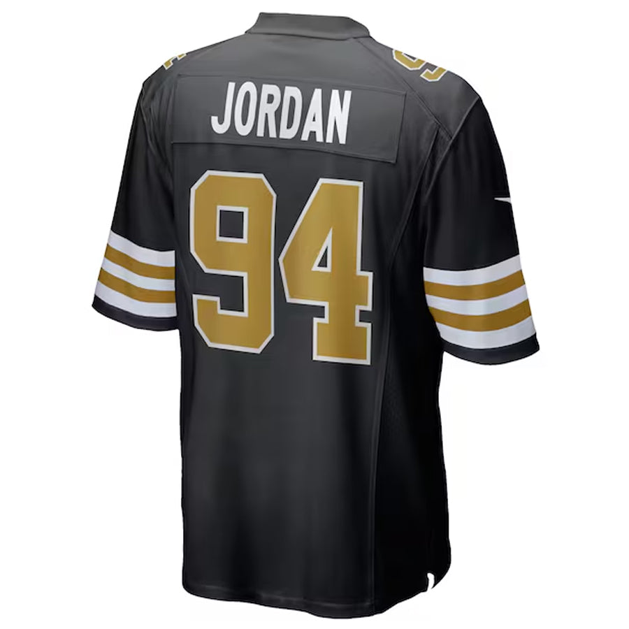 Yuxns NO.Saints #94 Cameron Jordan Player Black Alternate Game Stitched Jerseys