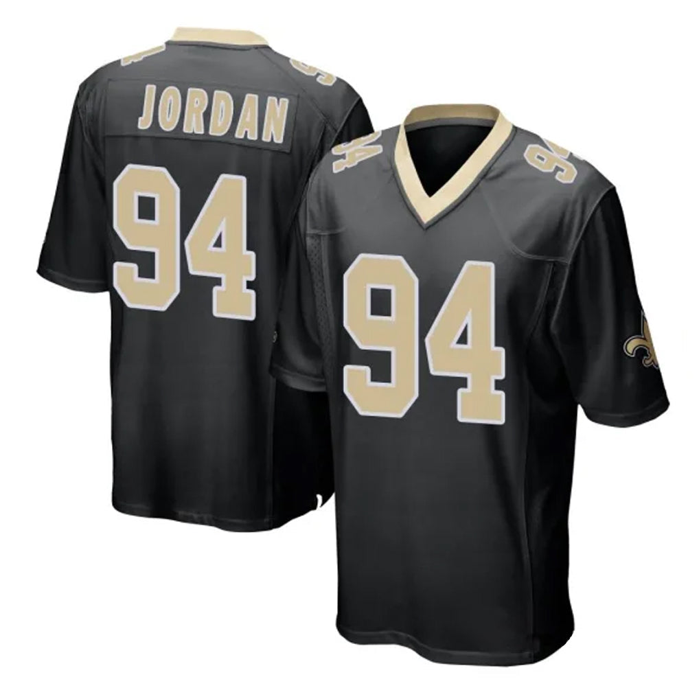 Yuxns NO.Saints #94 Cameron Jordan Player Black Home Game Stitched Jerseys