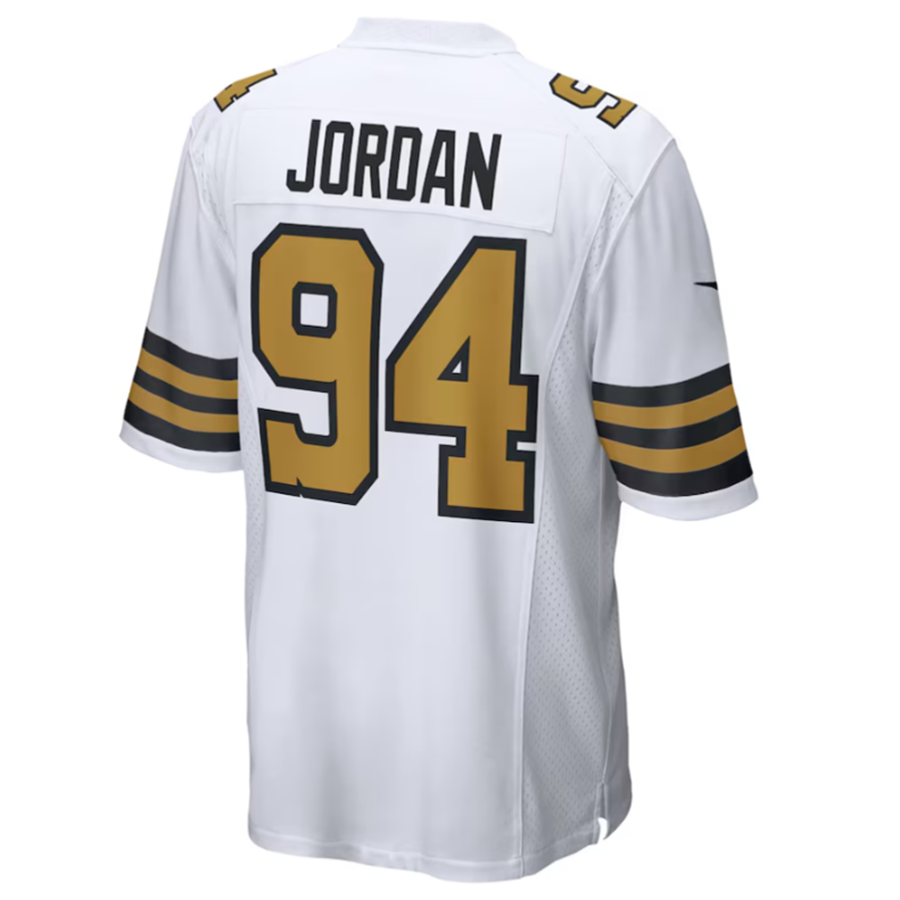 Yuxns NO.Saints #94 Cameron Jordan White Alternate Game Jersey Stitched American Stitched Jerseys