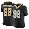 Yuxns NO.Saints #96 Carl Granderson Player Black Limited Vapor F.U.S.E. Home Game Stitched Jerseys