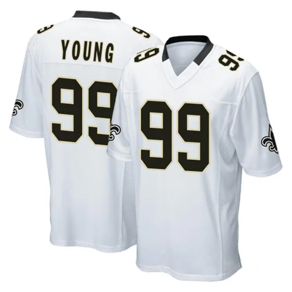Yuxns NO.Saints #99 Chase Young Player White Home Game Stitched Jerseys