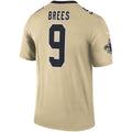 Yuxns NO.Saints #9 Drew Brees Gold Inverted Legend Stitched Jerseys