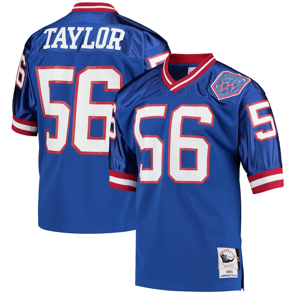 Yuxns NY.Giants 1990 #56 Lawrence Taylor Mitchell & Ness Royal Authentic Throwback Retired Player Stitched Jerseys