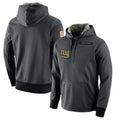 Yuxns NY.Giants Gray Salute to Service Hoodies Limited Game Blank Player Stitched Jerseys
