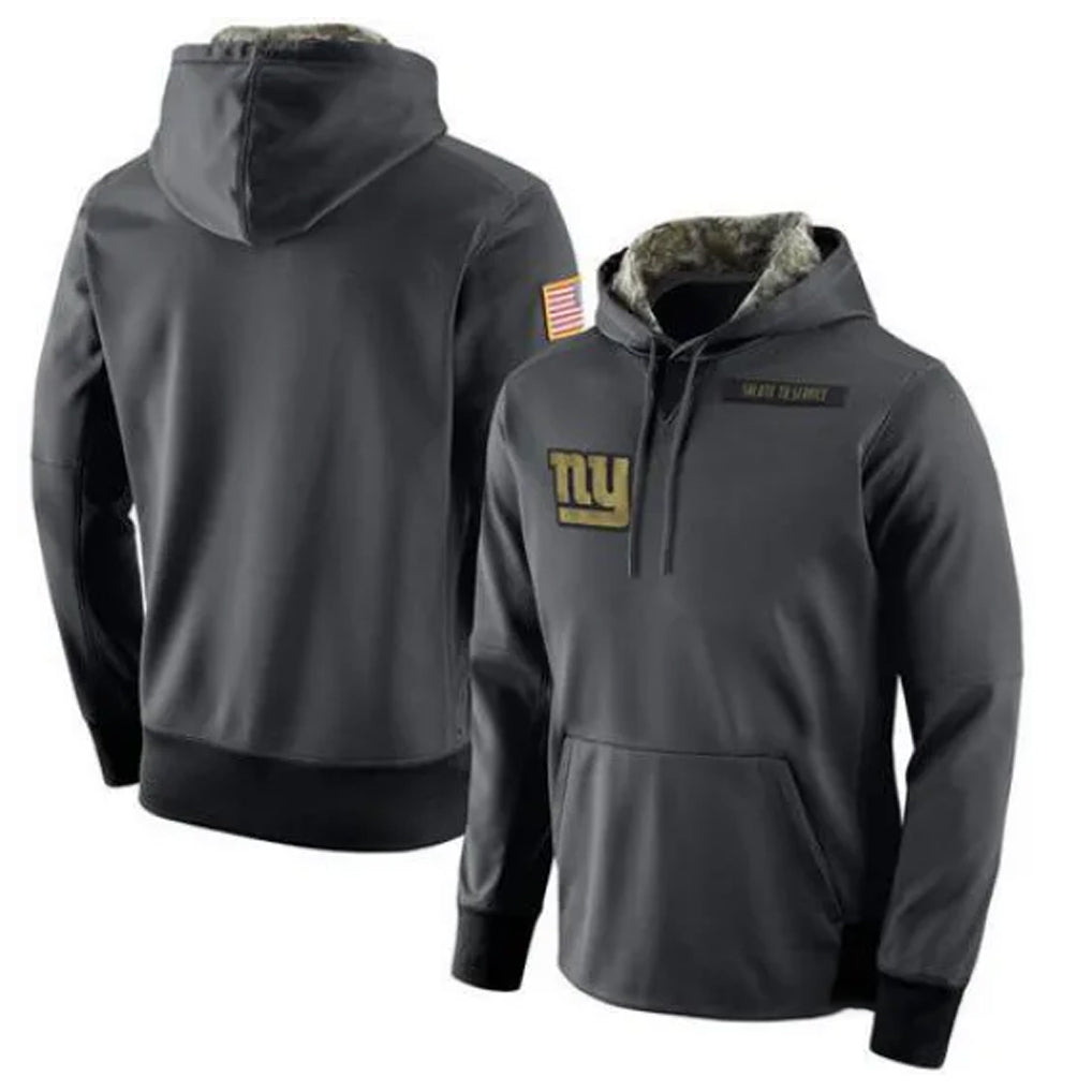 Yuxns NY.Giants Gray Salute to Service Hoodies Limited Game Blank Player Stitched Jerseys