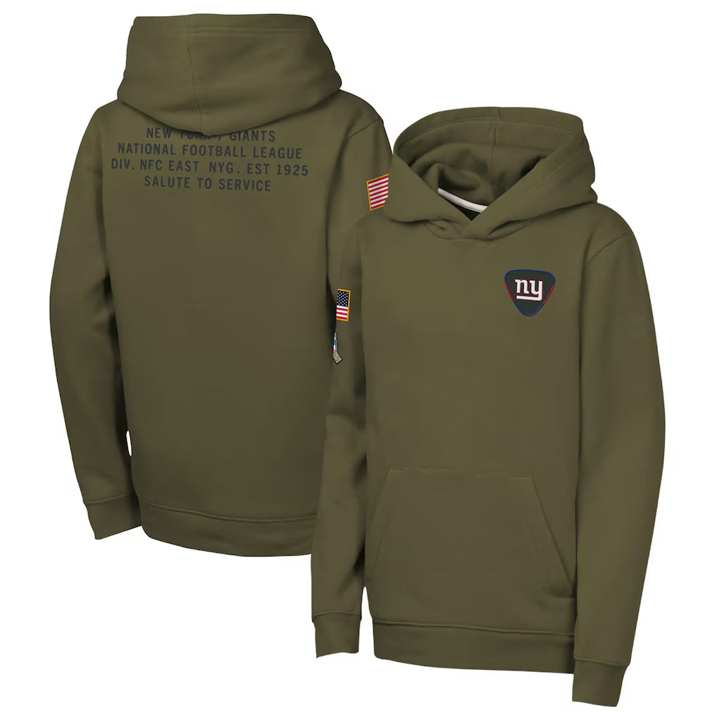 Yuxns NY.Giants Olive Salute to Service Pullover Hoodies Limited Blank Player Stitched Jerseys