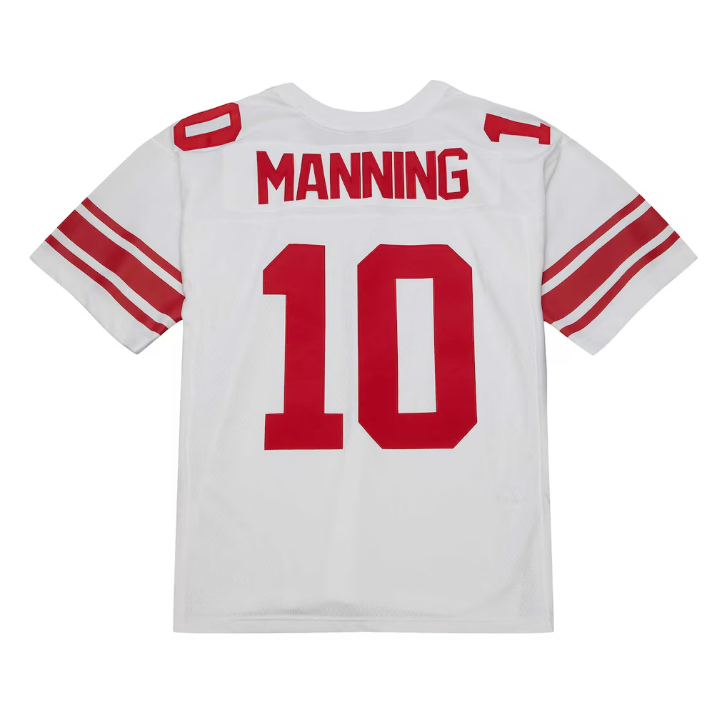 Yuxns NY.Giants #10 Eli Manning Mitchell & Ness White Legacy Replica Puhic Stitched Jerseys