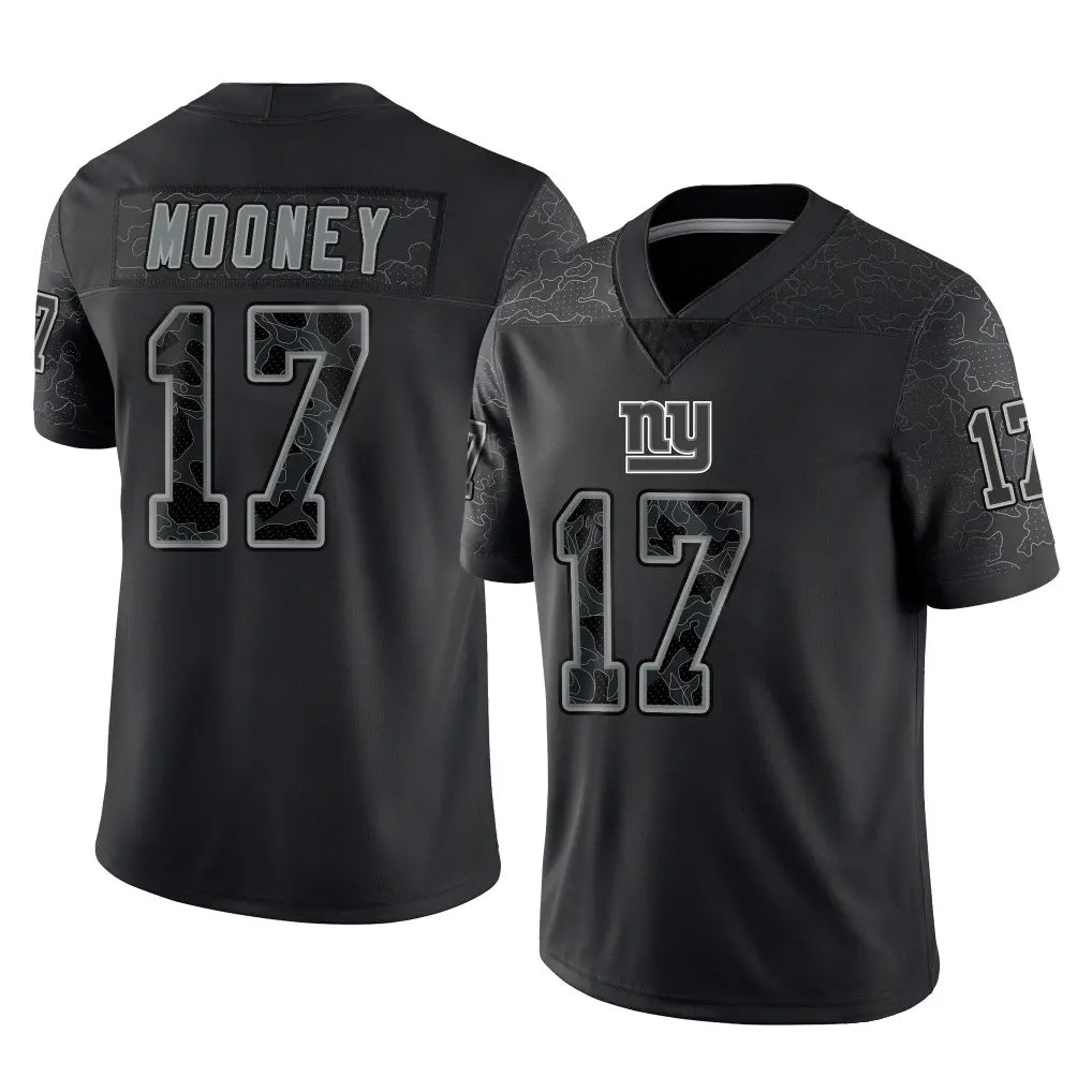 Yuxns NY.Giants #17 Darnell Mooney Player Black Limited Reflective Home Game Stitched Jerseys