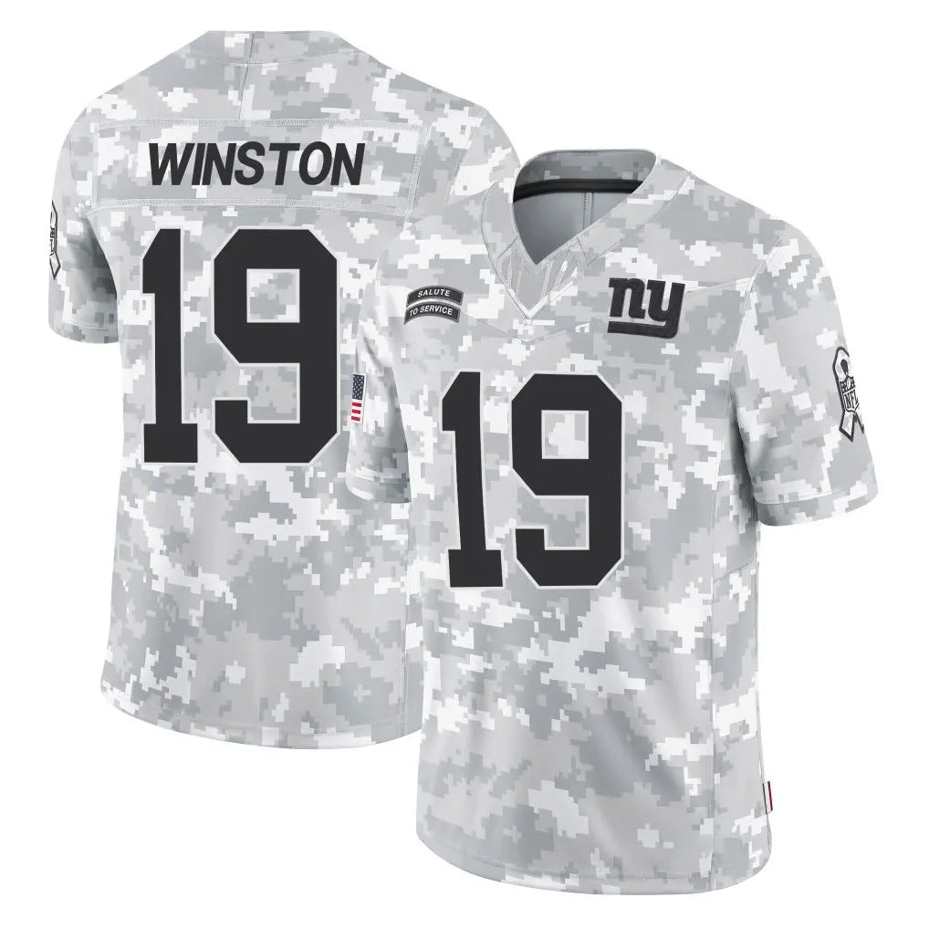 Yuxns NY.Giants #19 Jameis Winston Player Arctic Camo Salute To Service Limited Game Stitched Jerseys