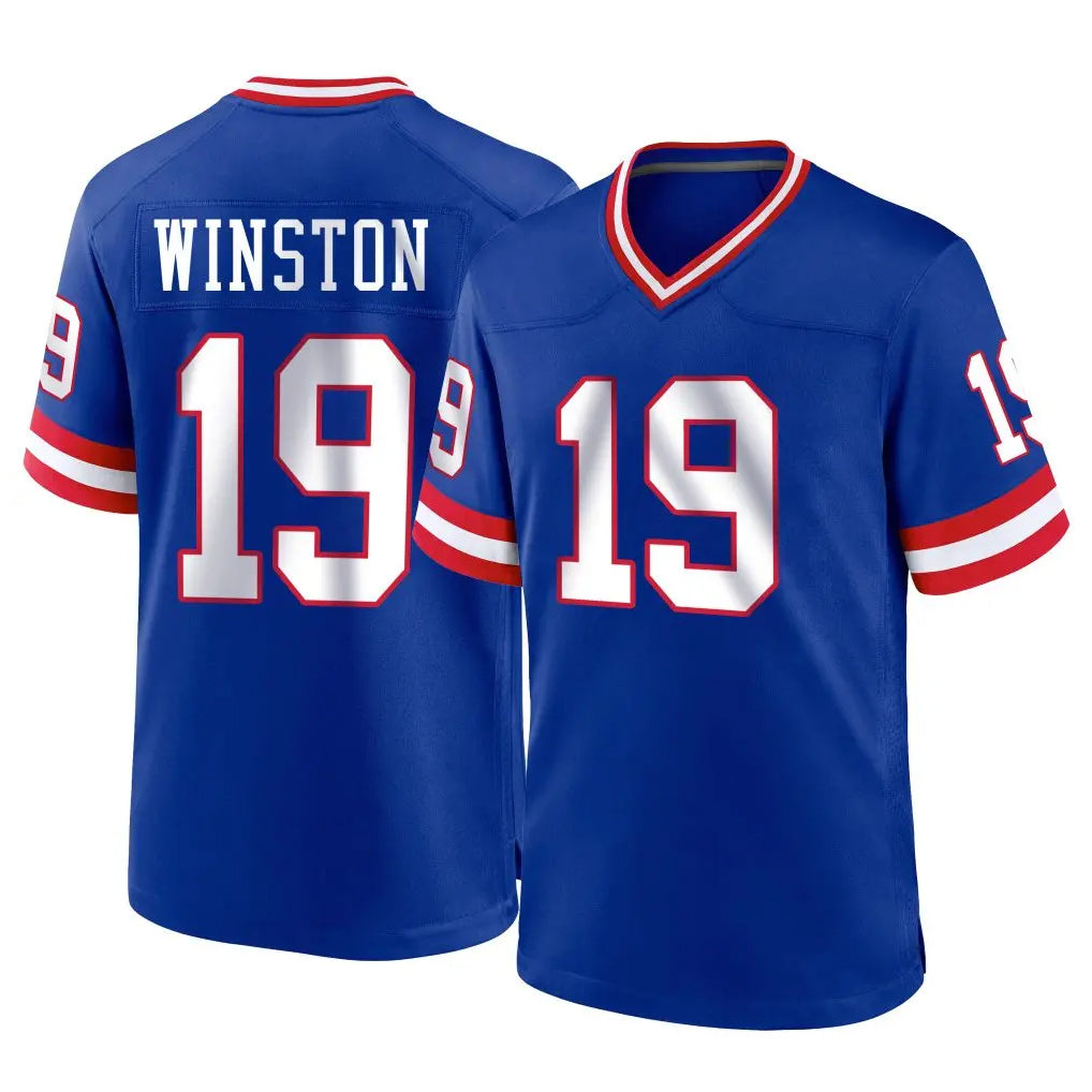 Yuxns NY.Giants #19 Jameis Winston Player Royal Classic Home Game Stitched Jerseys