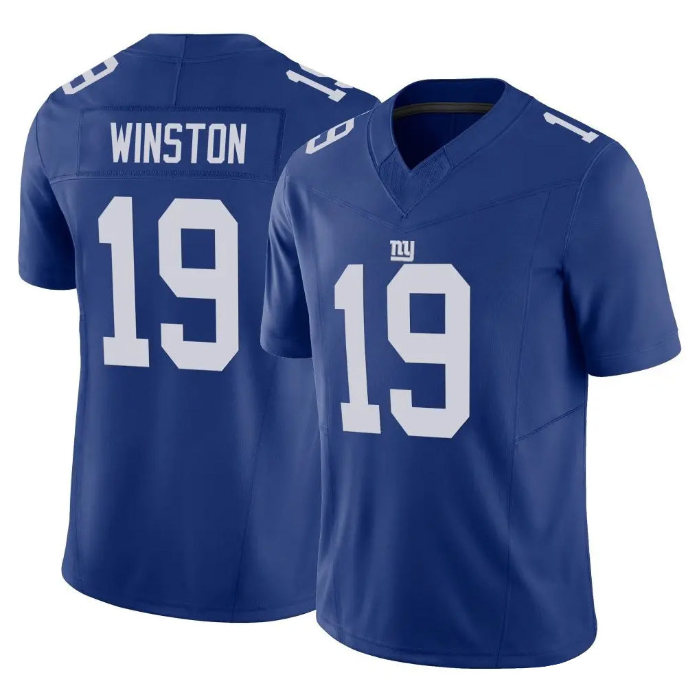 Yuxns NY.Giants #19 Jameis Winston Player Royal Limited Vapor F.U.S.E. Home Game Stitched Jerseys