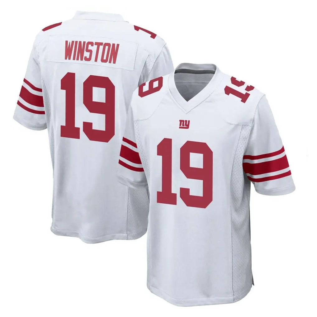 Yuxns NY.Giants #19 Jameis Winston Player White Home Game Stitched Jerseys
