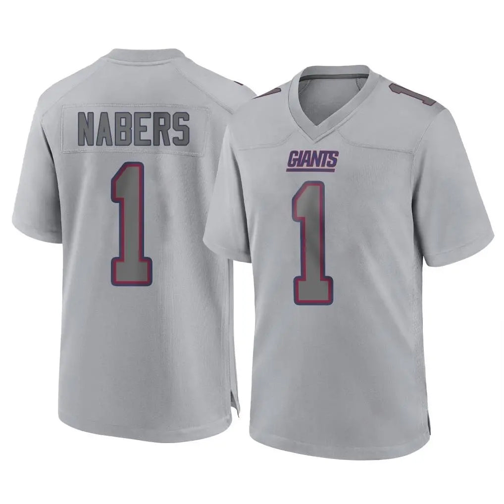 Yuxns NY.Giants #1 Malik Nabers Player Gray Atmosphere Fashion Limited Game Stitched Jerseys