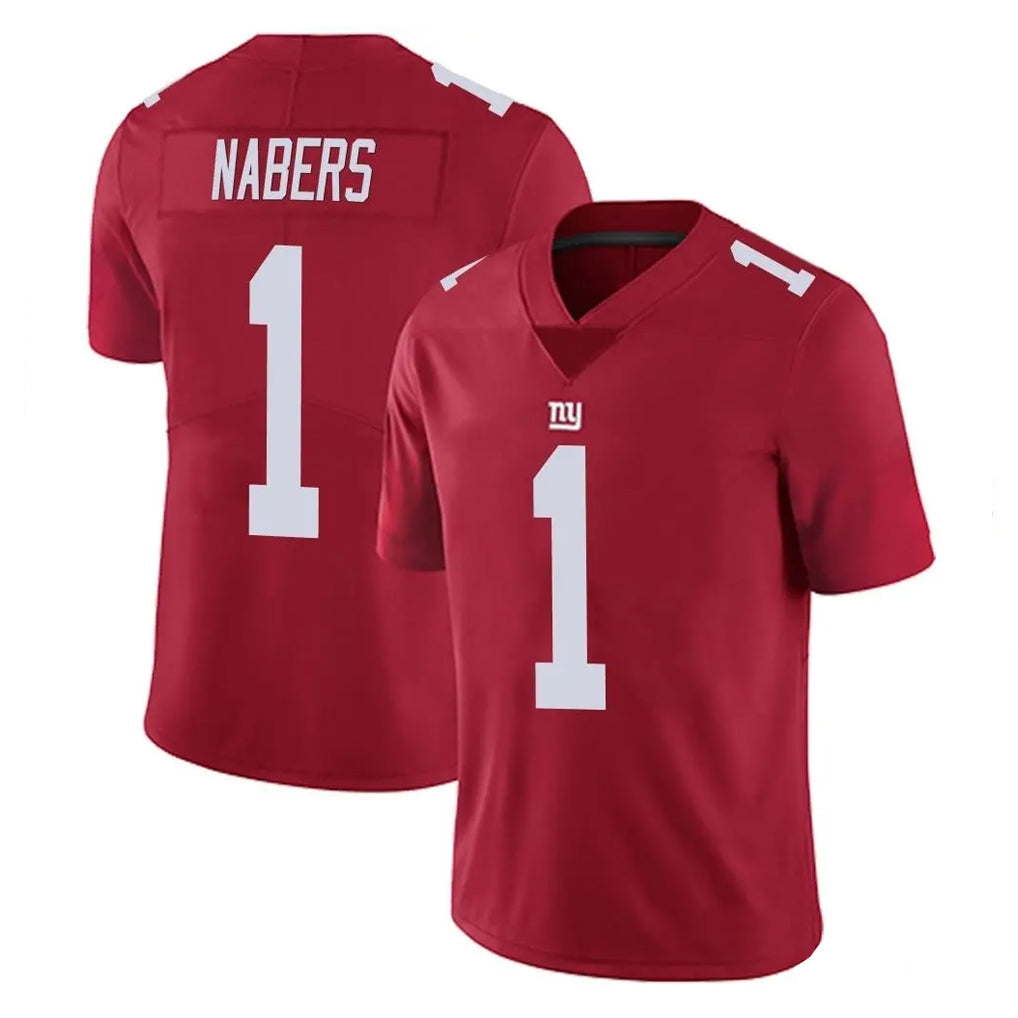 Yuxns NY.Giants #1 Malik Nabers Player Red Limited Vapor Untouchable Home Game Stitched Jerseys