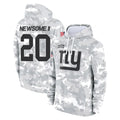 Yuxns NY.Giants #20 Greg Newsome II Player Arctic Camo Salute to Service Pullover Hoodies Limited Game Stitched Jerseys