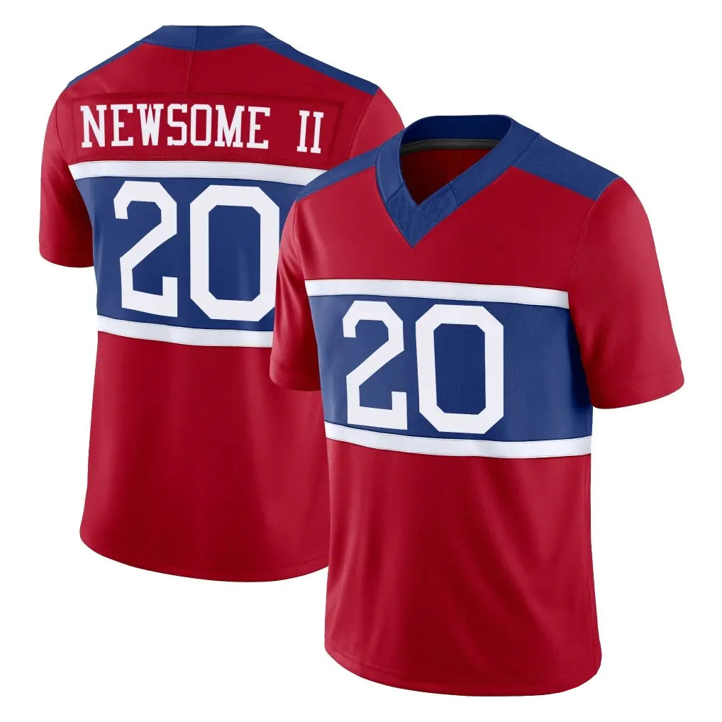 Yuxns NY.Giants #20 Greg Newsome II Player Red Century Vapor F.U.S.E. Home Game Stitched Jerseys