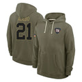 Yuxns NY.Giants #21 Paulson Adebo Player Olive Salute to Service Pullover Hoodies Limited Stitched Jerseys