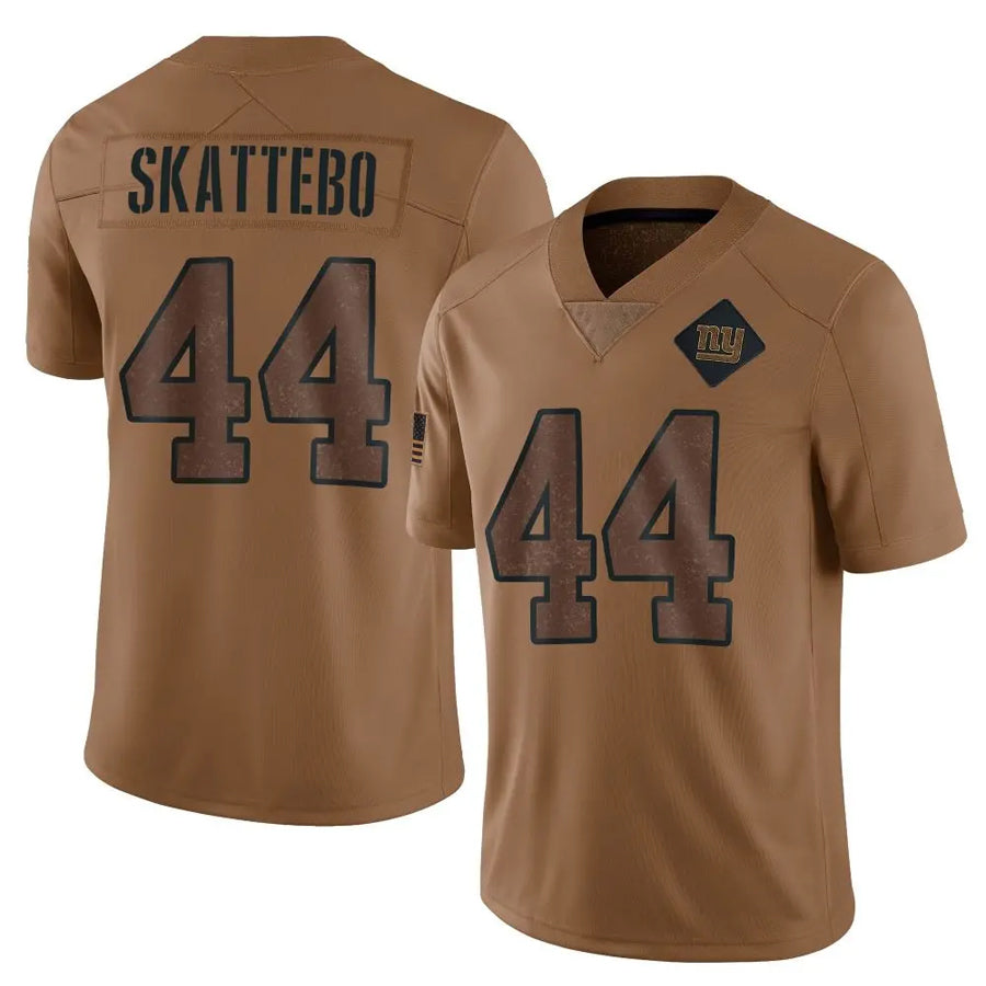 Yuxns NY.Giants #44 Cam Skattebo Player Brown Salute To Service Limited Stitched Jerseys