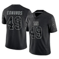 Yuxns NY.Giants #49 Tremaine Edmunds Player Black Limited Reflective Home Game Stitched Jerseys