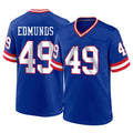 Yuxns NY.Giants #49 Tremaine Edmunds Player Royal Classic Home Game Stitched Jerseys