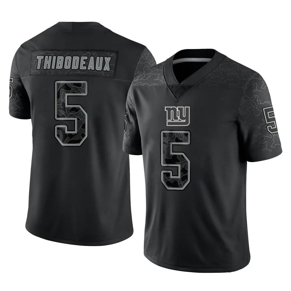 Yuxns NY.Giants #5 Kayvon Thibodeaux Player Black Limited Reflective Home Game Stitched Jerseys