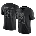 Yuxns NY.Giants #61 John Michael Schmitz Jr. Player Black Limited Reflective Home Game Stitched Jerseys