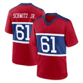 Yuxns NY.Giants #61 John Michael Schmitz Jr. Player Red Century Home Game Stitched Jerseys