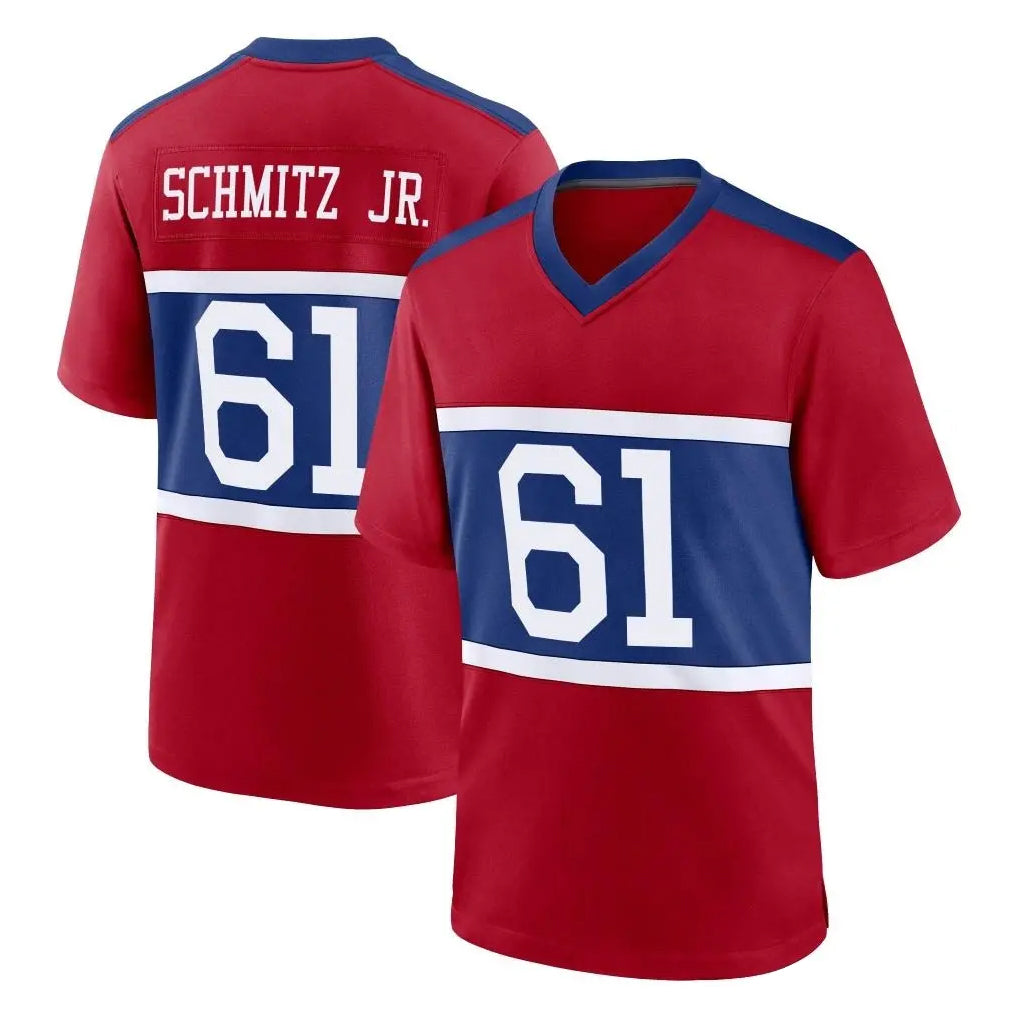Yuxns NY.Giants #61 John Michael Schmitz Jr. Player Red Century Home Game Stitched Jerseys