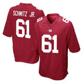 Yuxns NY.Giants #61 John Michael Schmitz Jr. Player Red Home Game Stitched Jerseys