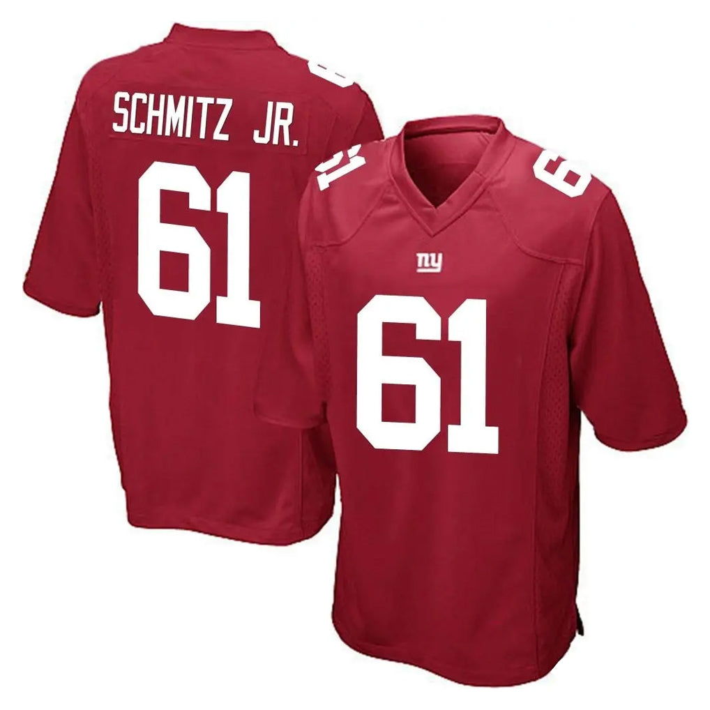 Yuxns NY.Giants #61 John Michael Schmitz Jr. Player Red Home Game Stitched Jerseys