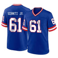 Yuxns NY.Giants #61 John Michael Schmitz Jr. Player Royal Classic Home Game Stitched Jerseys