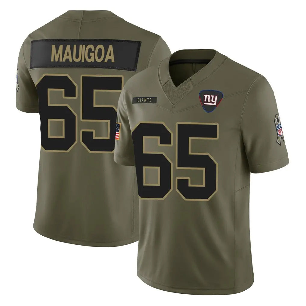 Yuxns NY.Giants #65 Francis Mauigoa Player Olive 2025 Salute To Service Limited Stitched Jerseys