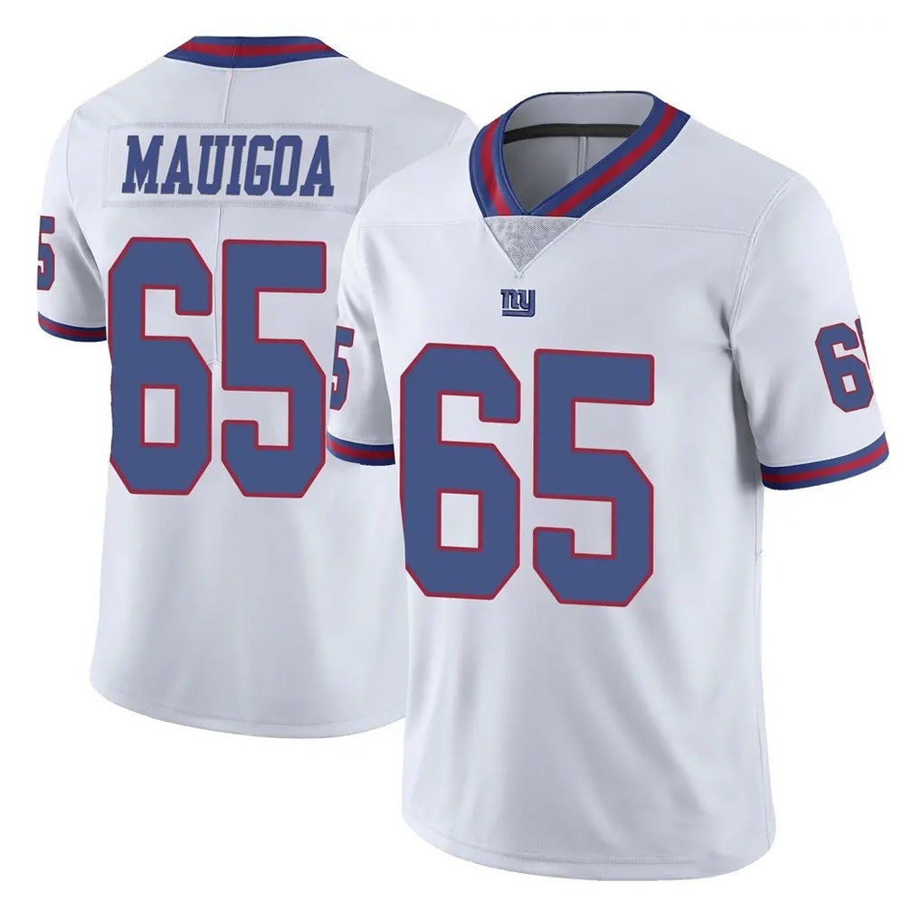 Yuxns NY.Giants #65 Francis Mauigoa Player White Color Rush Home Game Stitched Jerseys