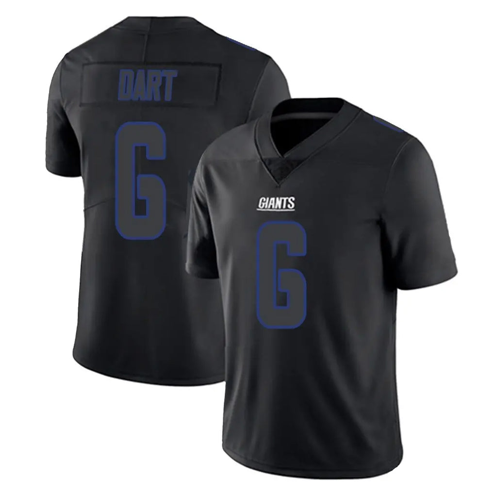 Yuxns NY.Giants #6 Jaxson Dart Player Black Impact Limited Home Game Stitched Jerseys