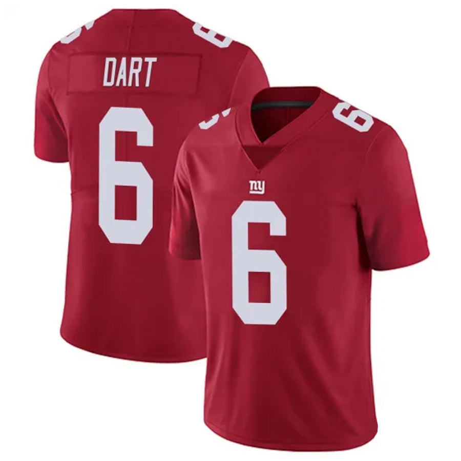 Yuxns NY.Giants #6 Jaxson Dart Player Red Alternate Vapor Limited Stitched Jerseys