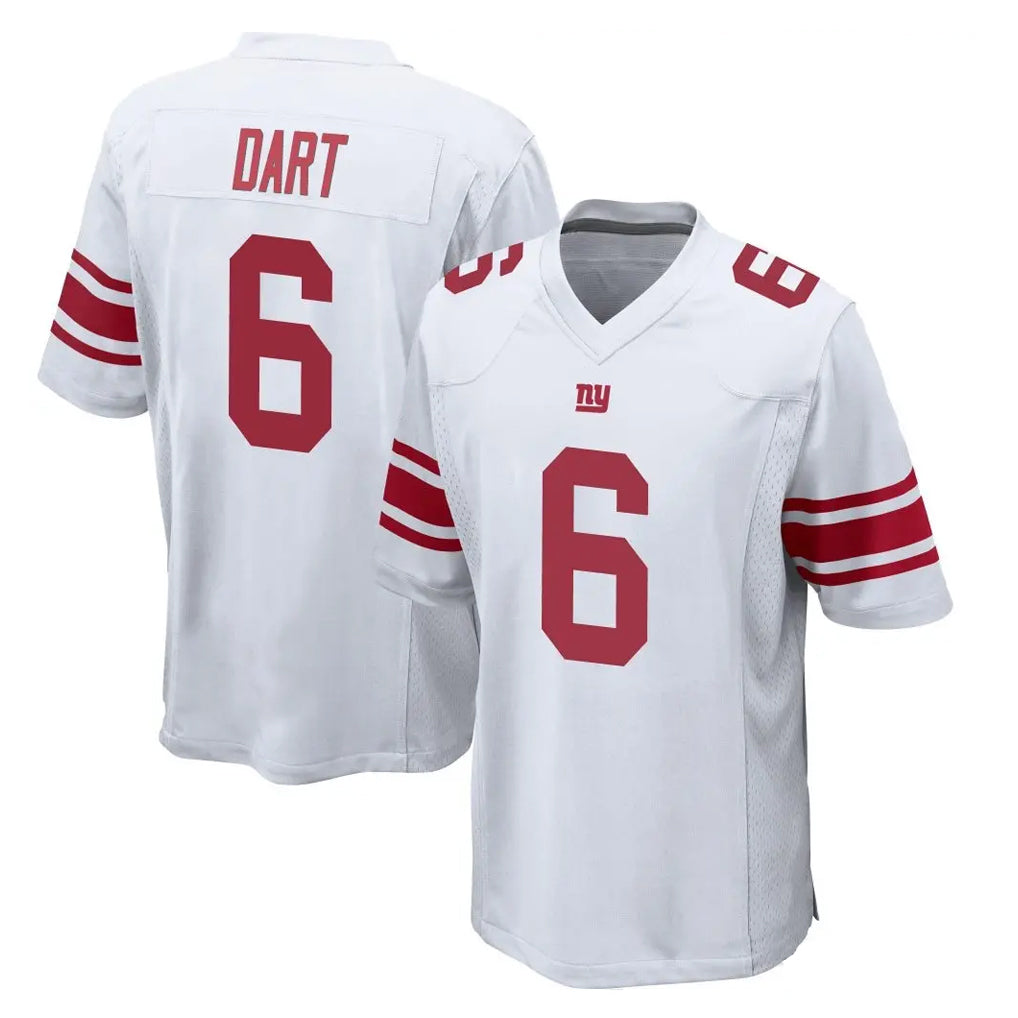 Yuxns NY.Giants #6 Jaxson Dart Player White Home Game Stitched Jerseys