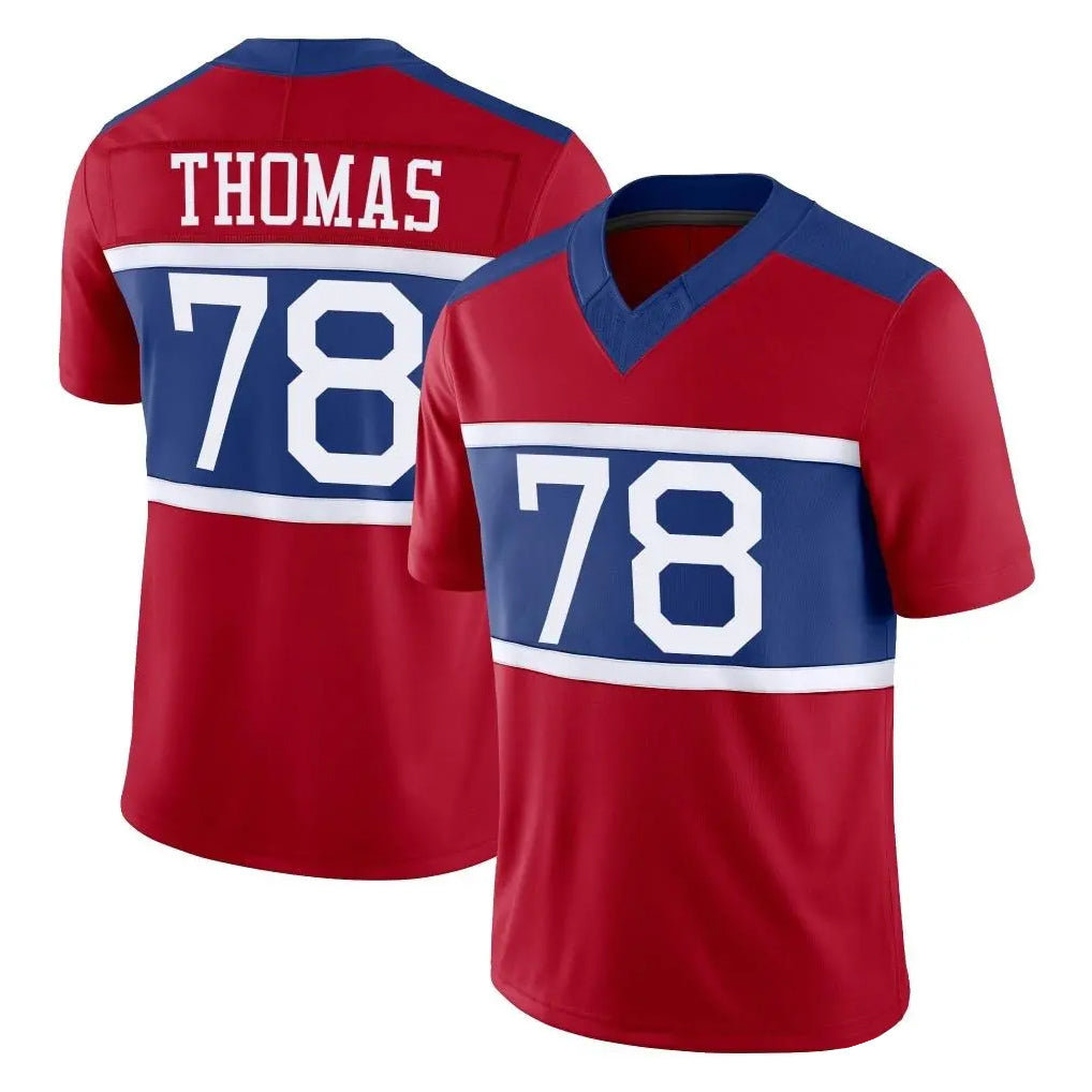 Yuxns NY.Giants #78 Andrew Thomas Player Red Century Vapor F.U.S.E. Home Game Stitched Jerseys