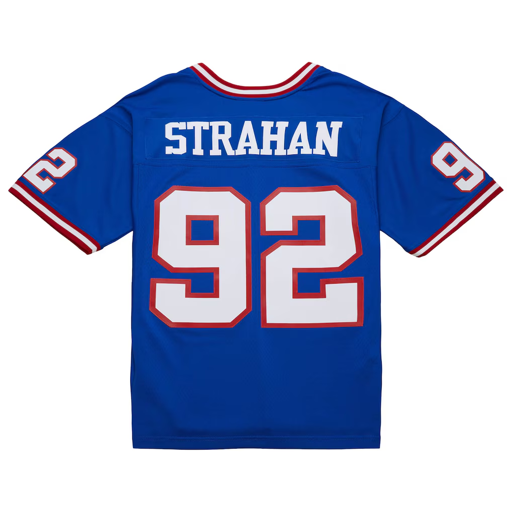 Yuxns NY.Giants #92 Michael Strahan Mitchell & Ness Royal 1993 Legacy Replica Stitched Jerseys