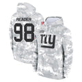 Yuxns NY.Giants #98 DJ Reader Player Arctic Camo Salute to Service Pullover Hoodies Limited Game Stitched Jerseys