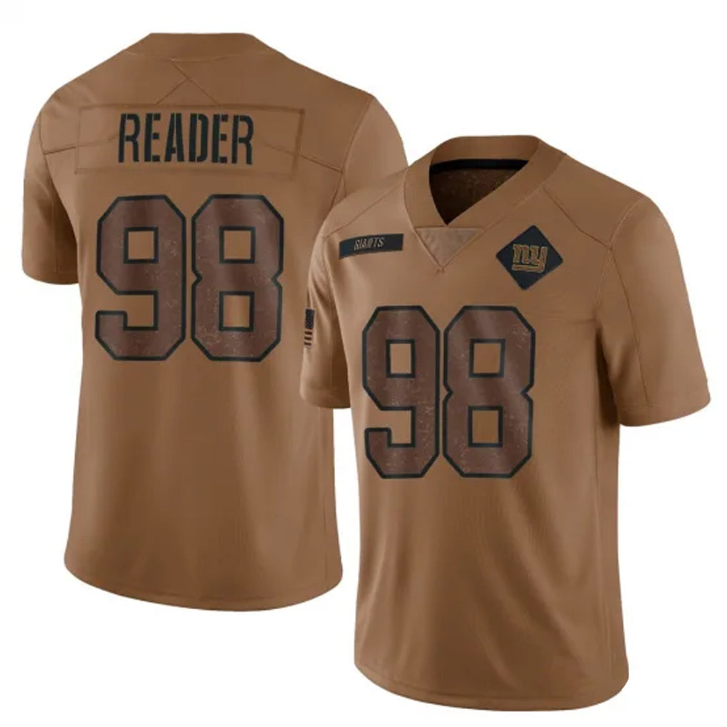 Yuxns NY.Giants #98 DJ Reader Player Brown Salute To Service Limited Stitched Jerseys