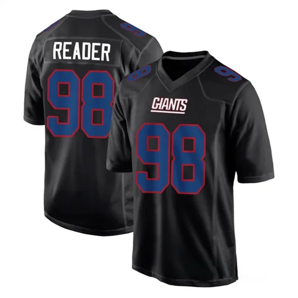 Yuxns NY.Giants #98 DJ Reader Player Carbon Fashion Limited Home Game Stitched Jerseys