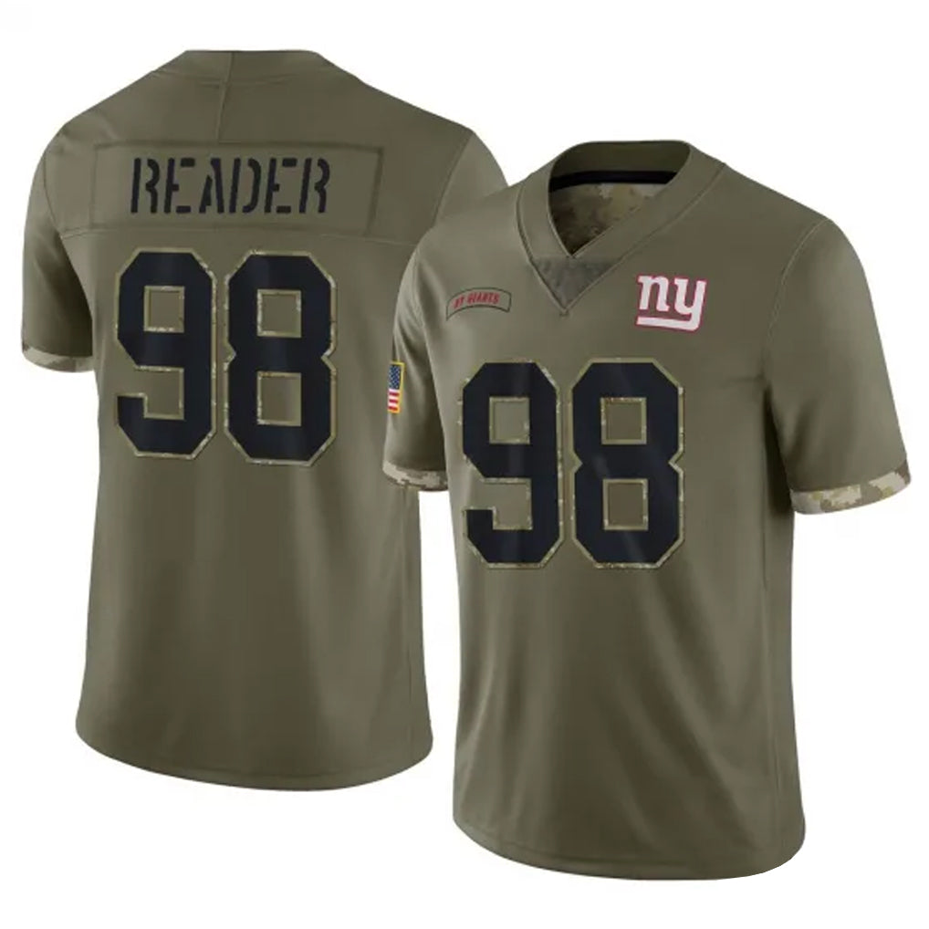 Yuxns NY.Giants #98 DJ Reader Player Olive Salute To Service Limited Stitched Jerseys