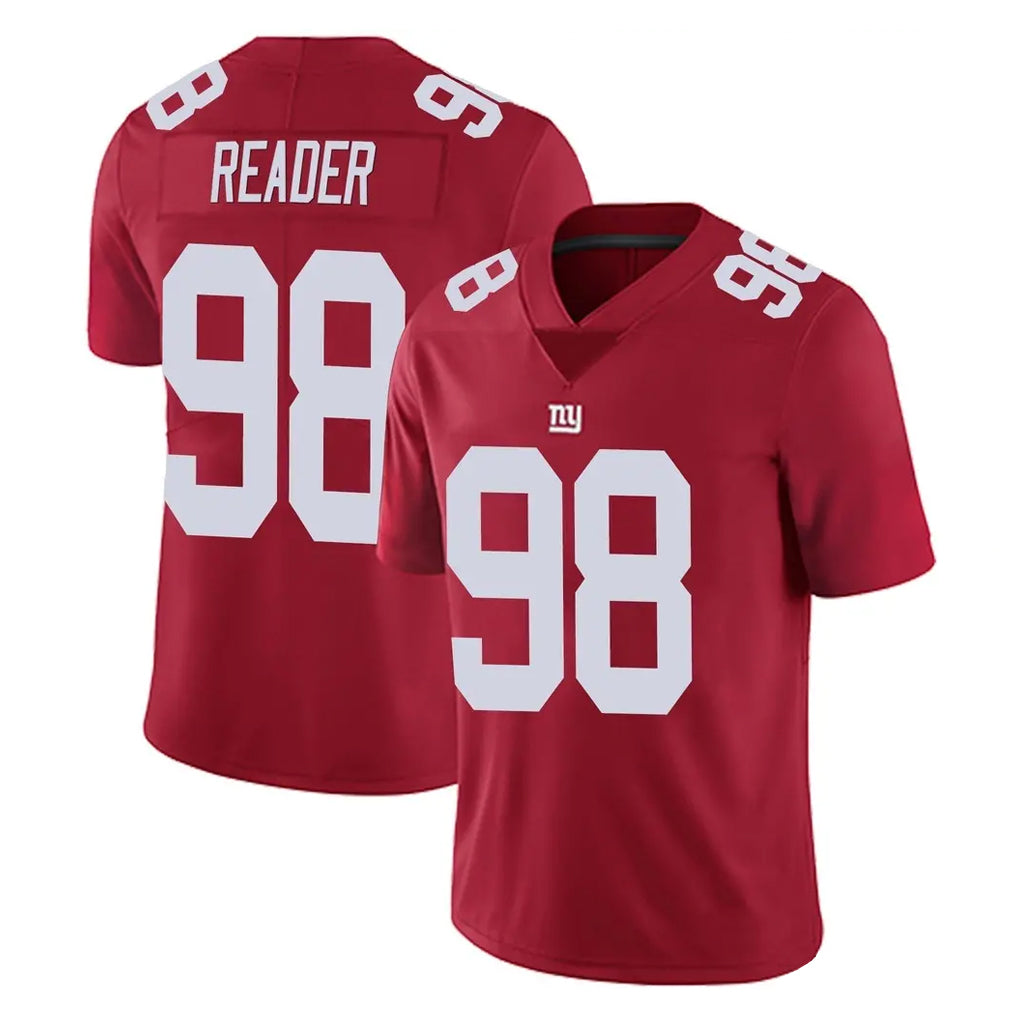 Yuxns NY.Giants #98 DJ Reader Player Red Limited Vapor Untouchable Home Game Stitched Jerseys