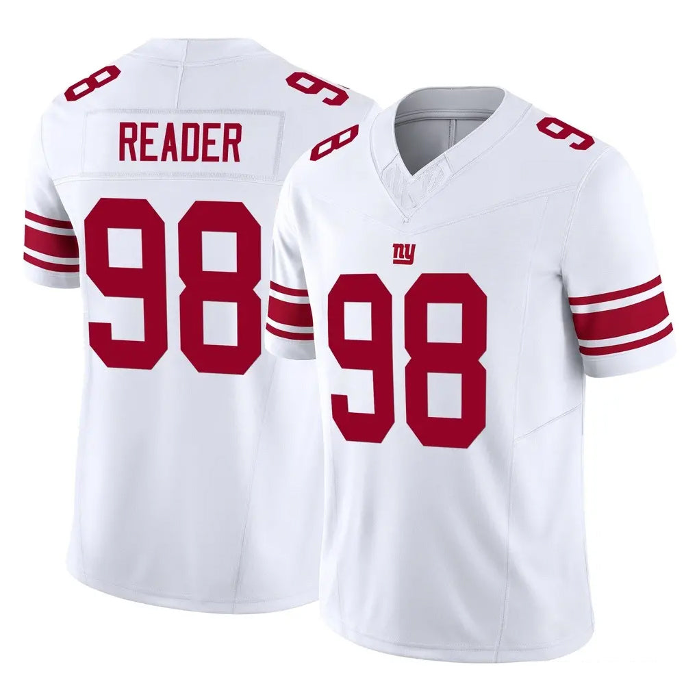 Yuxns NY.Giants #98 DJ Reader Player White Limited Vapor F.U.S.E. Home Game Stitched Jerseys