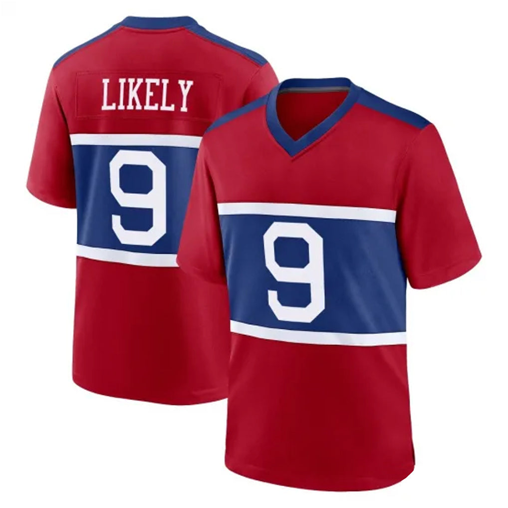 Yuxns NY.Giants #9 Lsaiah Likely Player Red Century Home Game Stitched Jerseys