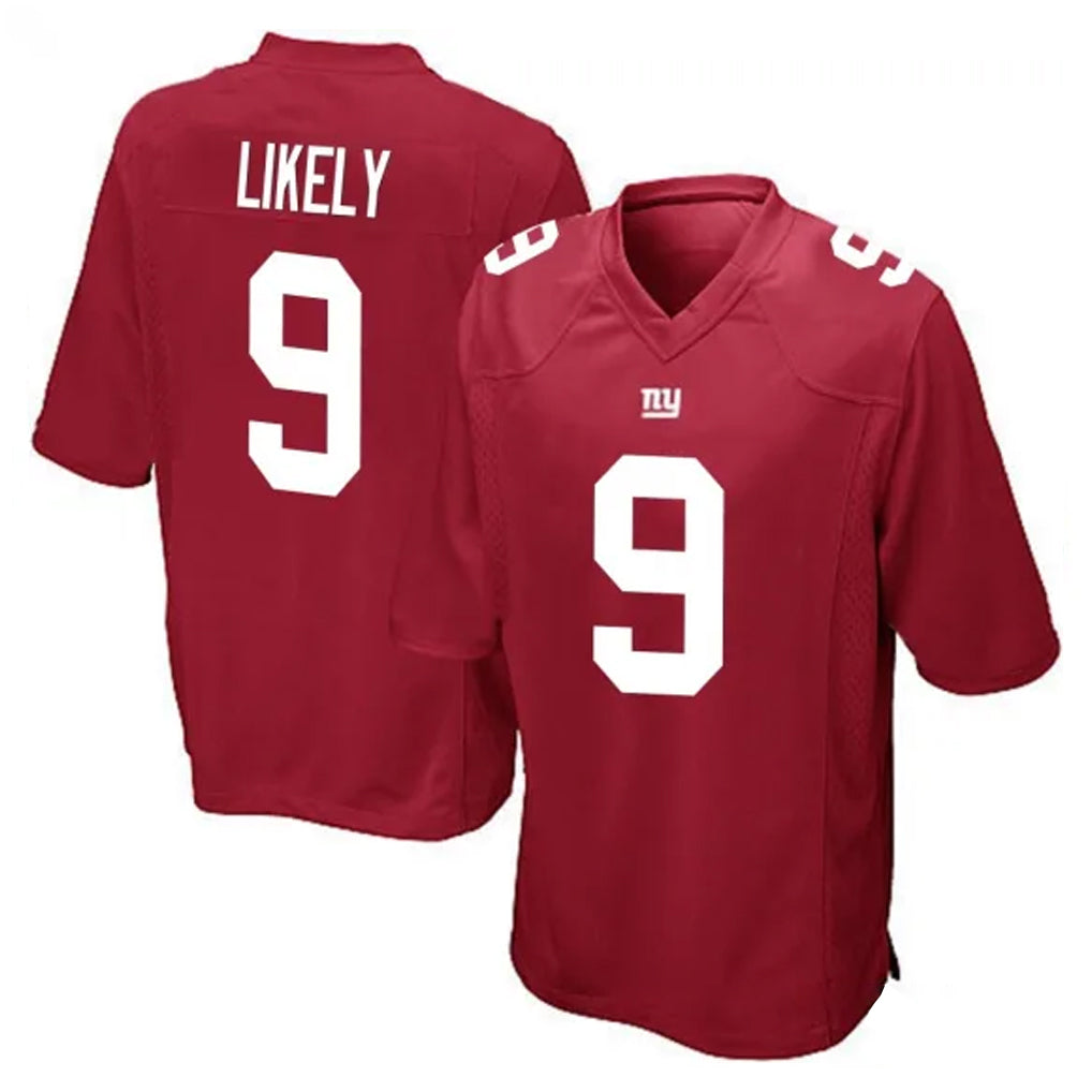 Yuxns NY.Giants #9 Lsaiah Likely Player Red Home Game Stitched Jerseys
