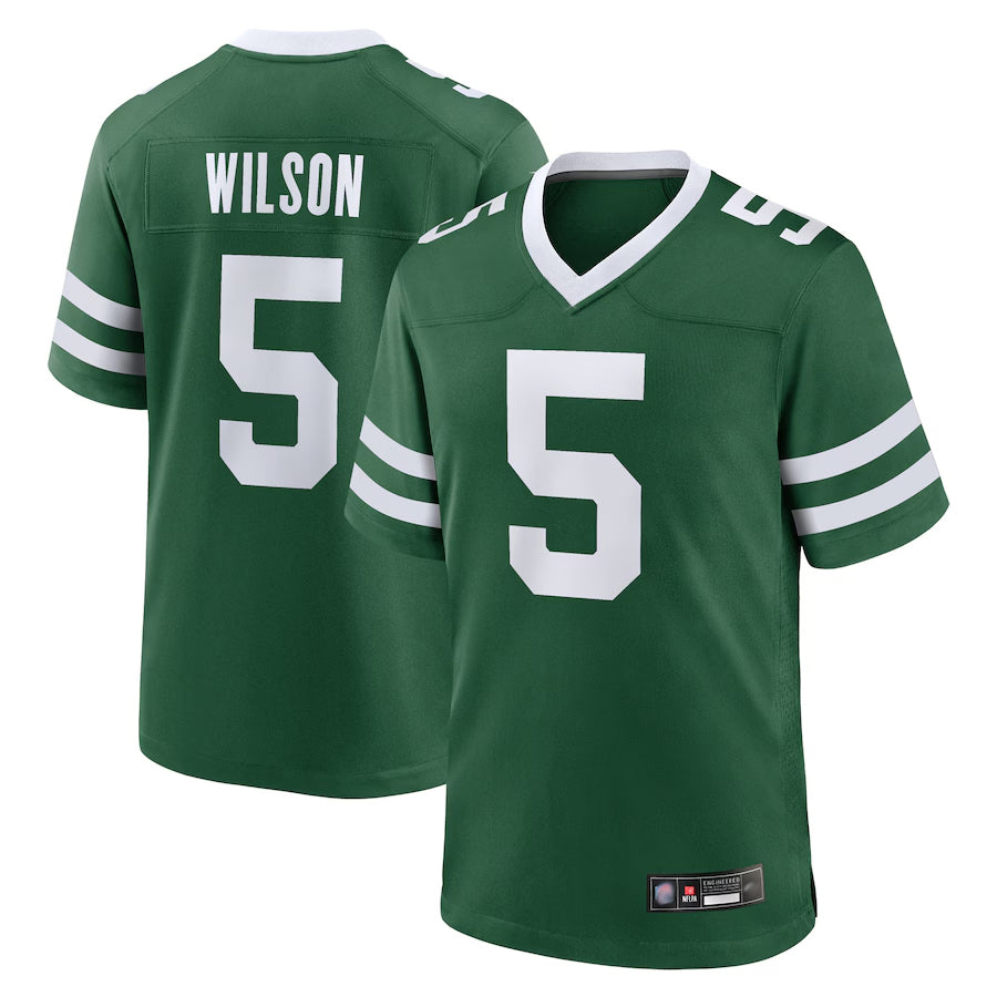 Yuxns NY.Jets #5 Garrett Wilson Player Gotham Green Home Game Stitched Jerseys
